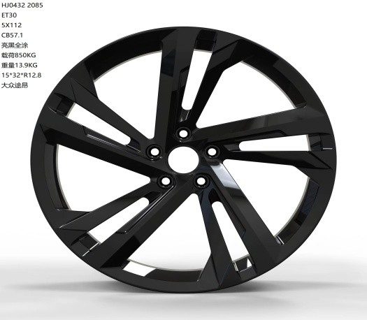 Кованые диски Ju-Tuning HJ0432 чёрный глянец R20–R21 5x112 на Audi A4-A8/Q7, VW