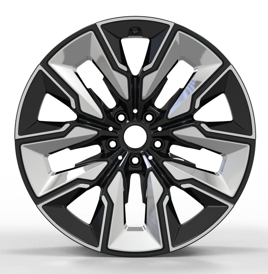 Кованые диски Ju-Tuning HJ0565 чёрный глянец полированная лицевая часть R19–R21 5x112 на BMW G-серии, X3-X7
