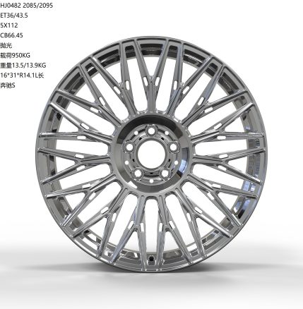 Кованые диски Ju-Tuning HJ0482 зеркальная полировка R19 5x112 на Mercedes C/E/S, GLC, GLE