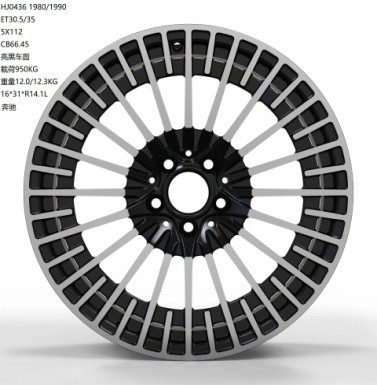 Кованые диски Ju-Tuning HJ0436 чёрный глянец R19–R20 5x112 на Mercedes C/E/S, GLC, GLE