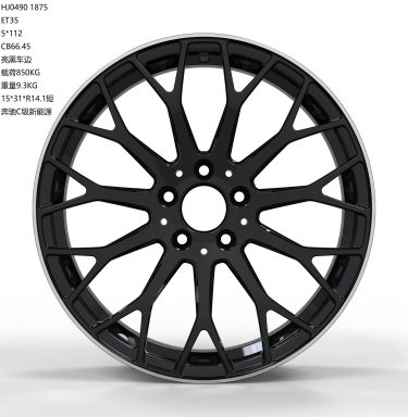 Кованые диски Ju-Tuning HJ0490 чёрный глянец R19 5x112 на Mercedes C/E/S, GLC, GLE