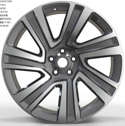 Кованые диски Ju-Tuning HJ0339 чёрный глянец R22 5x120 на Range Rover, Defender