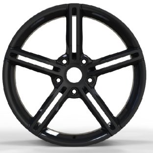 Кованые диски Ju-Tuning HJ0073 чёрный глянец R18–R22 5x112 / 5x120 / 5x130 / 5x108 на Porsche Cayenne, Panamera — фото 4