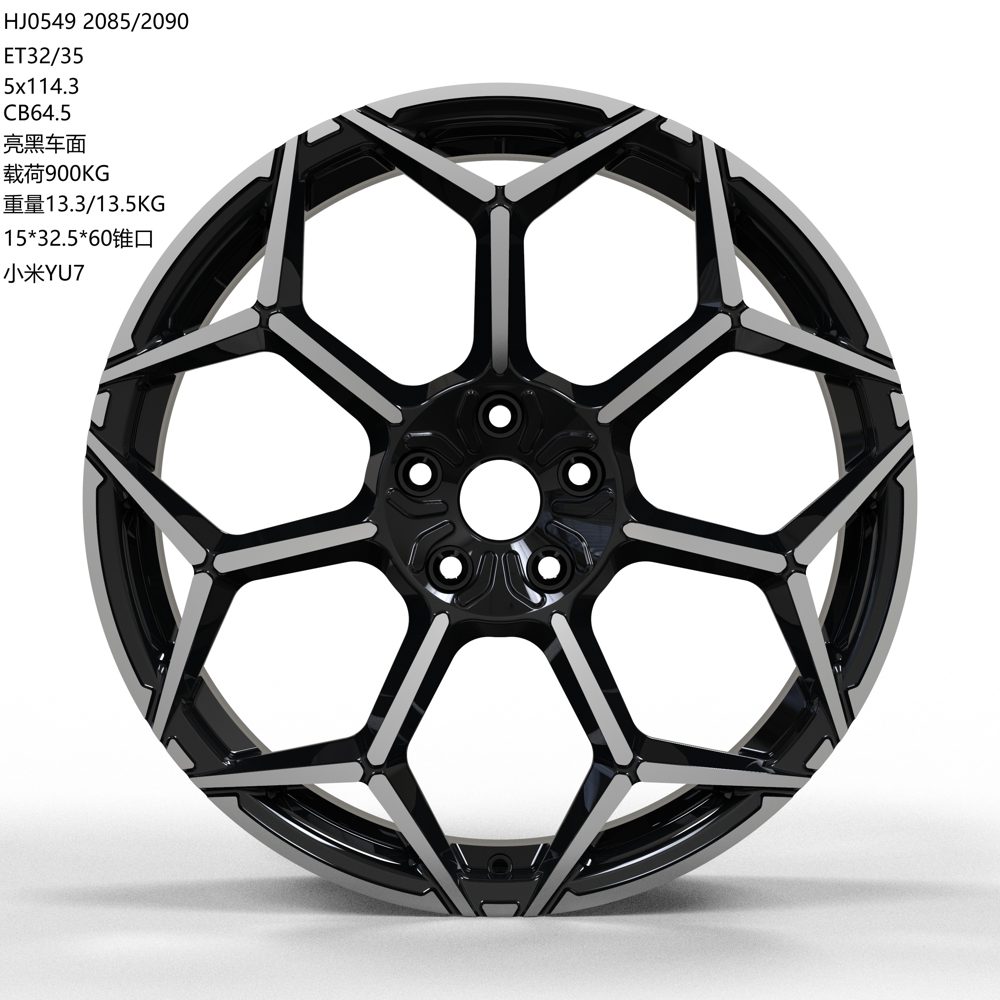Кованые диски Ju-Tuning HJ0550 чёрный глянец R19–R21 5x114.3 на AITO, Li Auto, Xiaomi, Zeekr