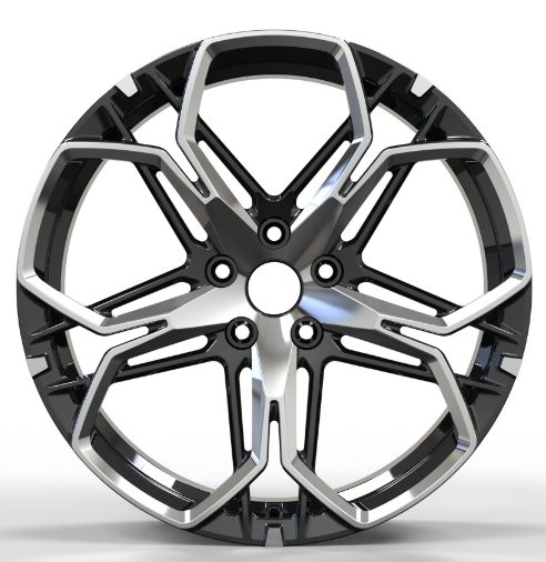 Кованые диски Ju-Tuning HJ0602 чёрный глянец полировка R19–R21 5x114.3 на AITO, Li Auto, Xiaomi, Zeekr