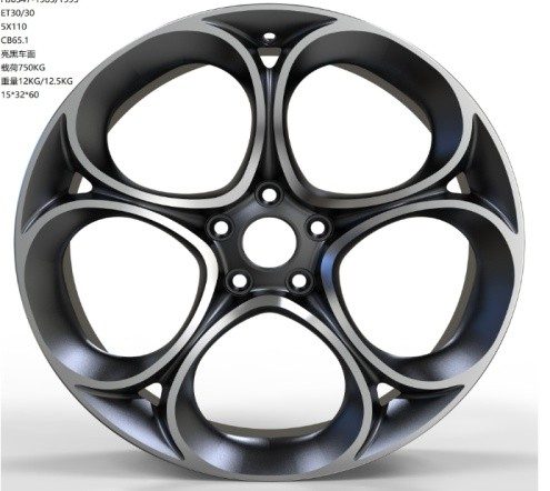 Кованые диски Ju-Tuning HJ0347 чёрный глянец R18–R19 5x110 на AITO, Li Auto, Xiaomi, Zeekr