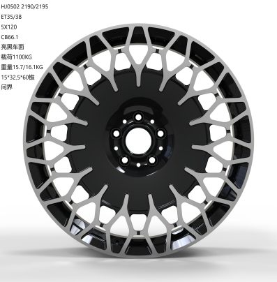 Кованые диски Ju-Tuning HJ0502 чёрный глянец R21–R22 5x120 на AITO, Li Auto, Xiaomi, Zeekr