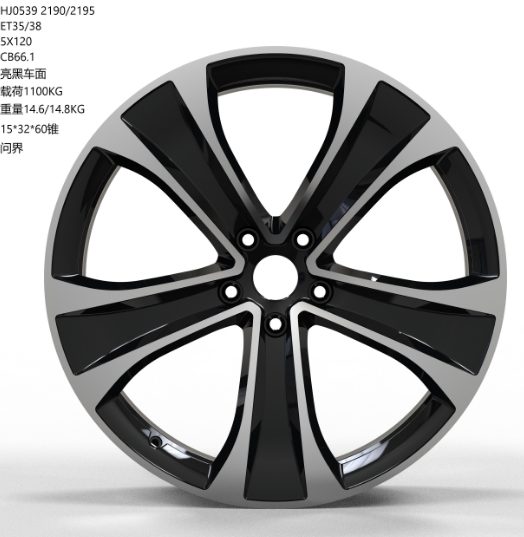 Кованые диски Ju-Tuning HJ0539 чёрный глянец R21 5x120 на AITO, Li Auto, Xiaomi, Zeekr