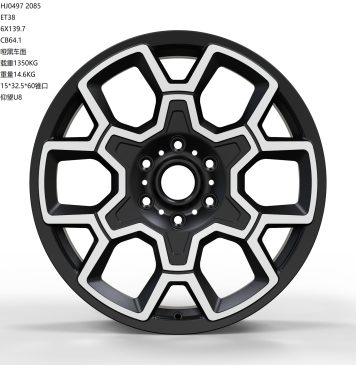 Кованые диски Ju-Tuning HJ0497 чёрный мат R20–R22 6x139.7 на Jaguar, Volvo, Zeekr