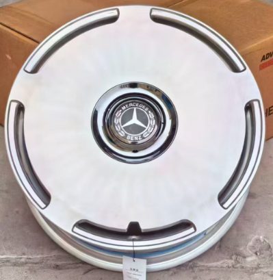Кованые диски Ju-Tuning RGWX0555 зеркальная полировка розовый тонированный лак R19–R20 5x112 на Mercedes C/E/S, GLC, GLE