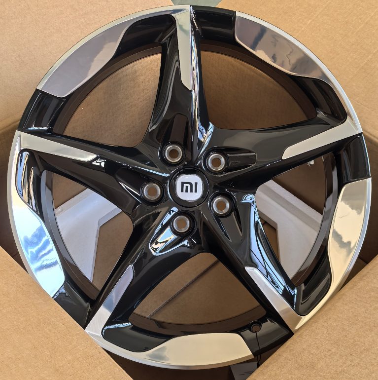 Кованые диски Ju-Tuning RGWX2297 чёрный глянец полированная лицевая часть R19 5x114.3 на AITO, Li Auto, Xiaomi, Zeekr