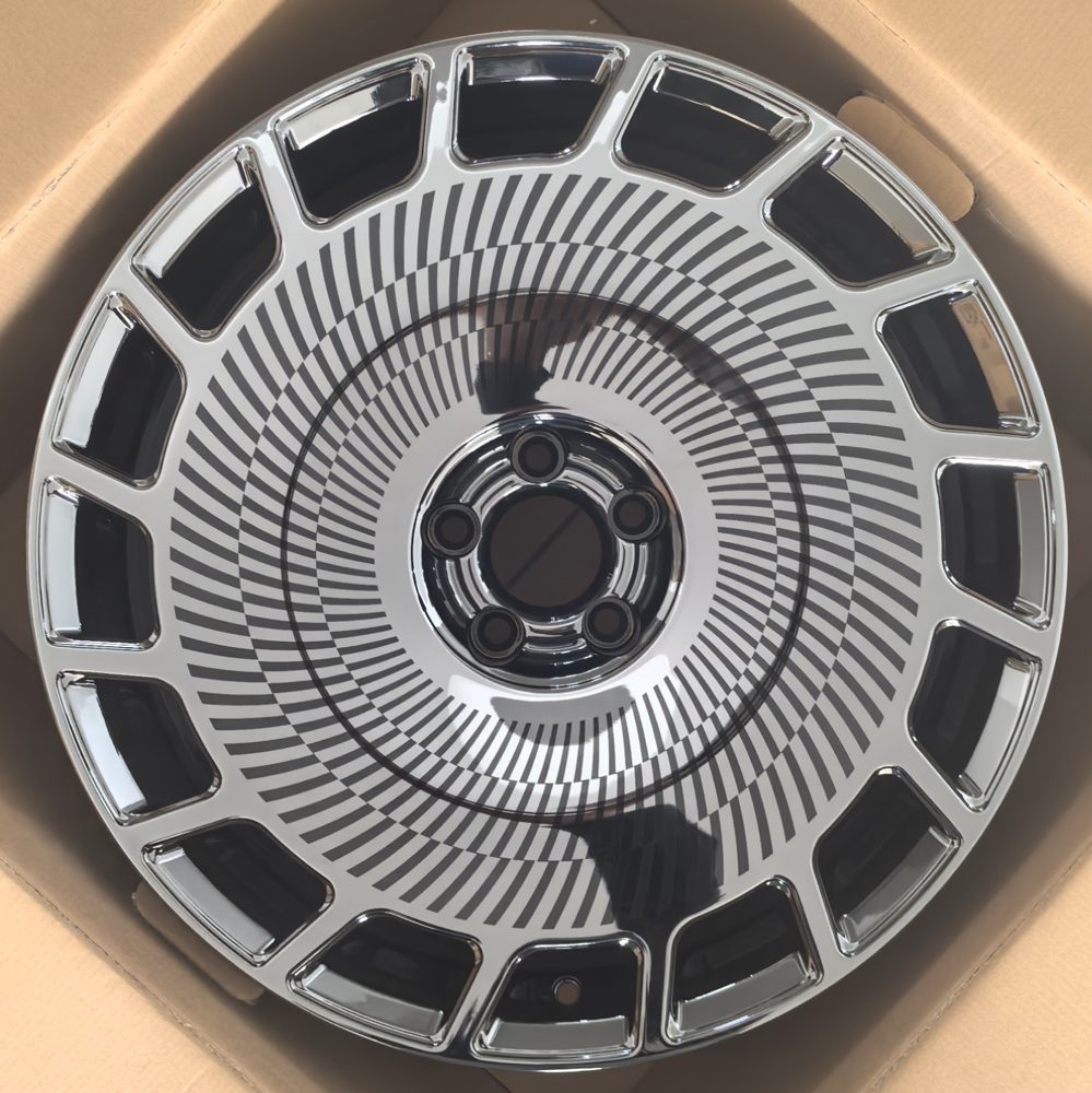 Кованые диски Ju-Tuning RGWC2231 зеркальная полировка лазерная гравировка 183 R22 5x108 на Tesla, Zeekr, BYD