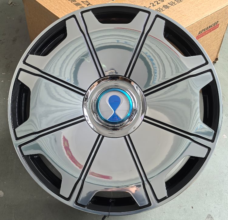 Кованые диски Ju-Tuning RGW4482 чёрный глянец полированная лицевая часть R22 6x139.7 на AITO, Li Auto, Xiaomi, Zeekr