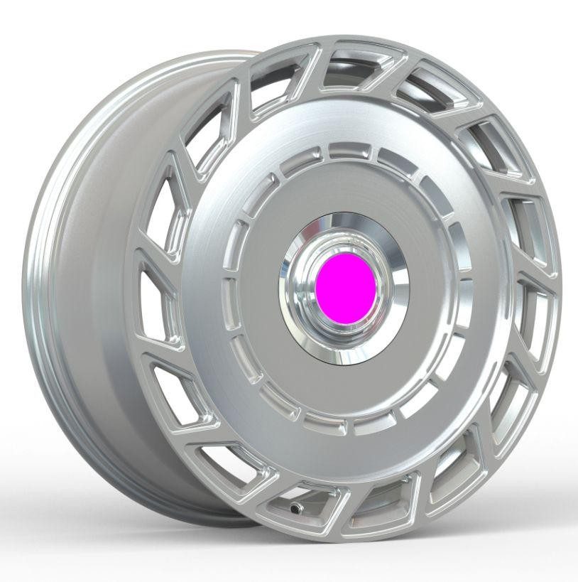 Кованые диски Ju-Tuning BRL6209 брашированное серебро R19 5x108 на AITO, Li Auto, Xiaomi, Zeekr
