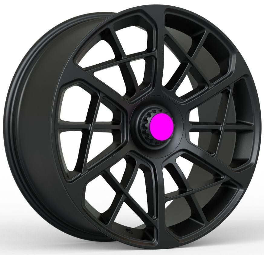 Кованые диски Ju-Tuning NFRL2203 чёрный мат красная надпись R19 5x108 на AITO, Li Auto, Xiaomi, Zeekr