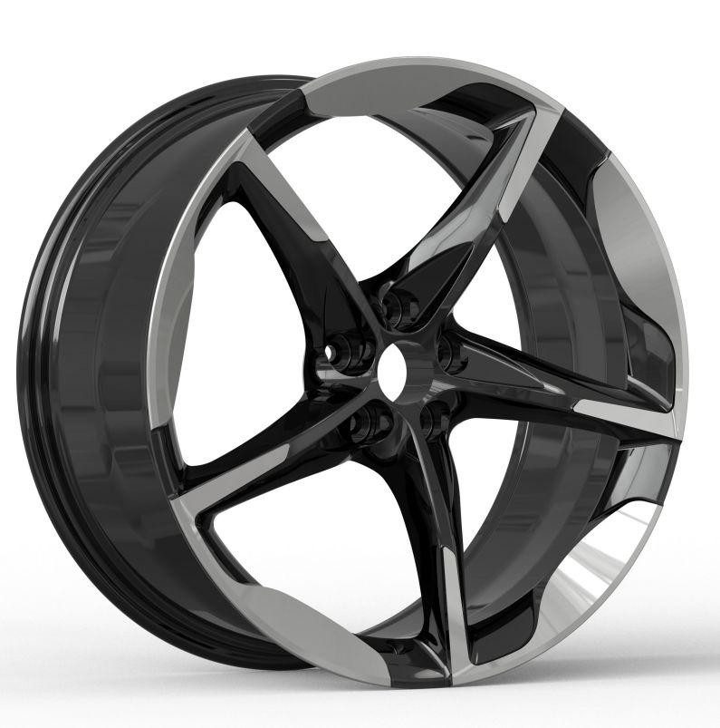 Кованые диски Ju-Tuning Z250505 чёрный глянец полированная лицевая часть R20 5x114.3 на AITO, Li Auto, Xiaomi, Zeekr