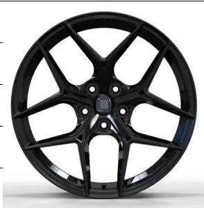 Кованые диски Ju-Tuning BRL6521 чёрный глянец R19 5x114.3 на AITO, Li Auto, Xiaomi, Zeekr