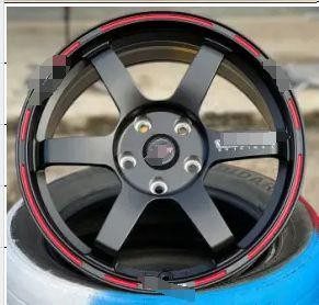 Кованые диски Ju-Tuning BRL3719 чёрный мат красные канавки R19 5x112