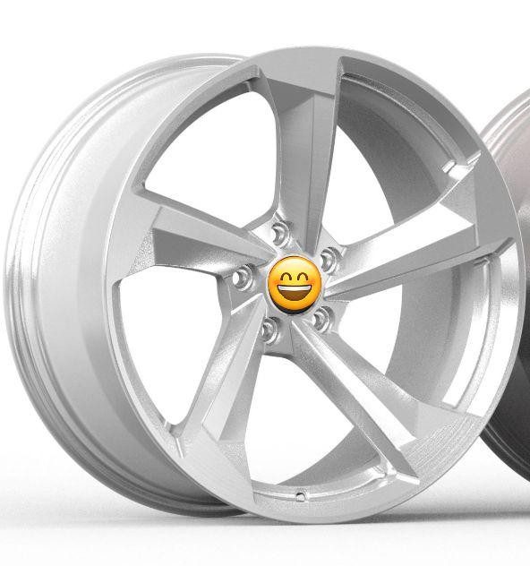 Кованые диски Ju-Tuning RL2001-1L брашированное серебро R19 5x112 на Audi A4-A8, Q5/Q7